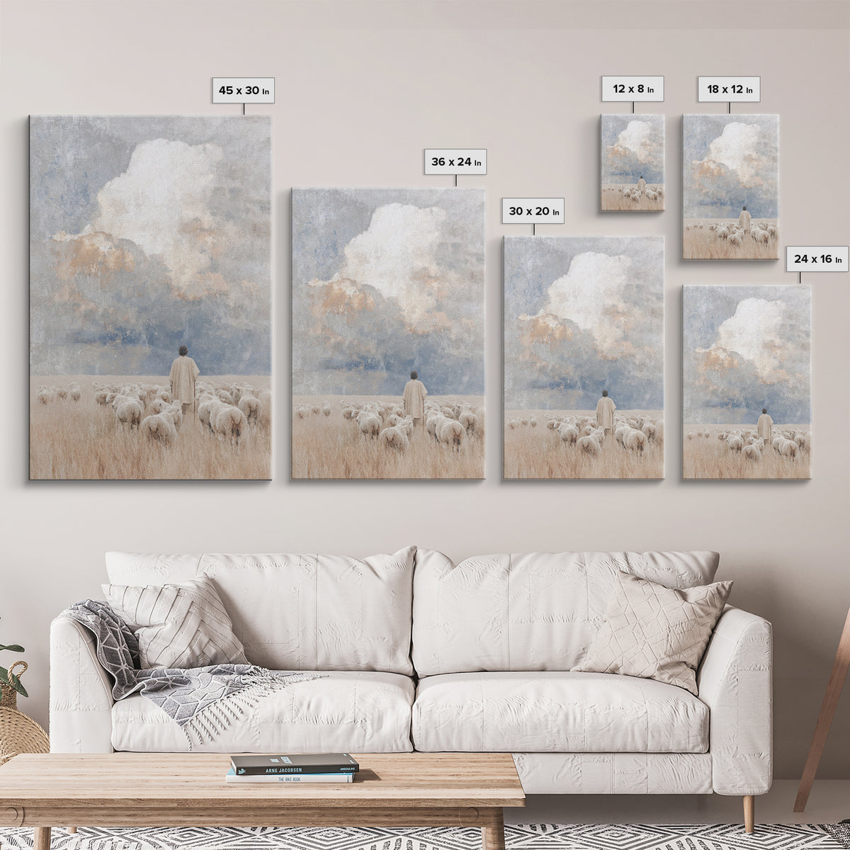 Field Of Mercy – Framed Canvas Print – Christian Wall Art – Christian Art Painting – Pastoral Scenery – Christian Art Canvas – Christian De