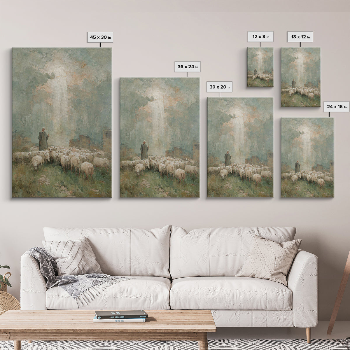 Radiant Shepherd – Framed Canvas Print – Jesus Painting – Christian Wall Art – Christian Art Canvas – Christian Christmas Art – Large Chris