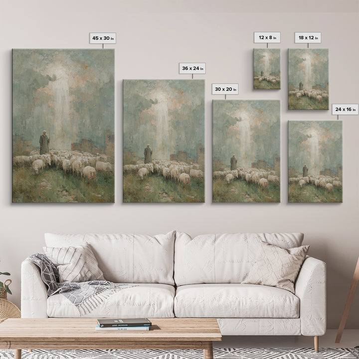 Radiant Shepherd – Framed Canvas Print – Jesus Painting – Christian Wall Art – Christian Art Canvas – Christian Christmas Art – Large Chris