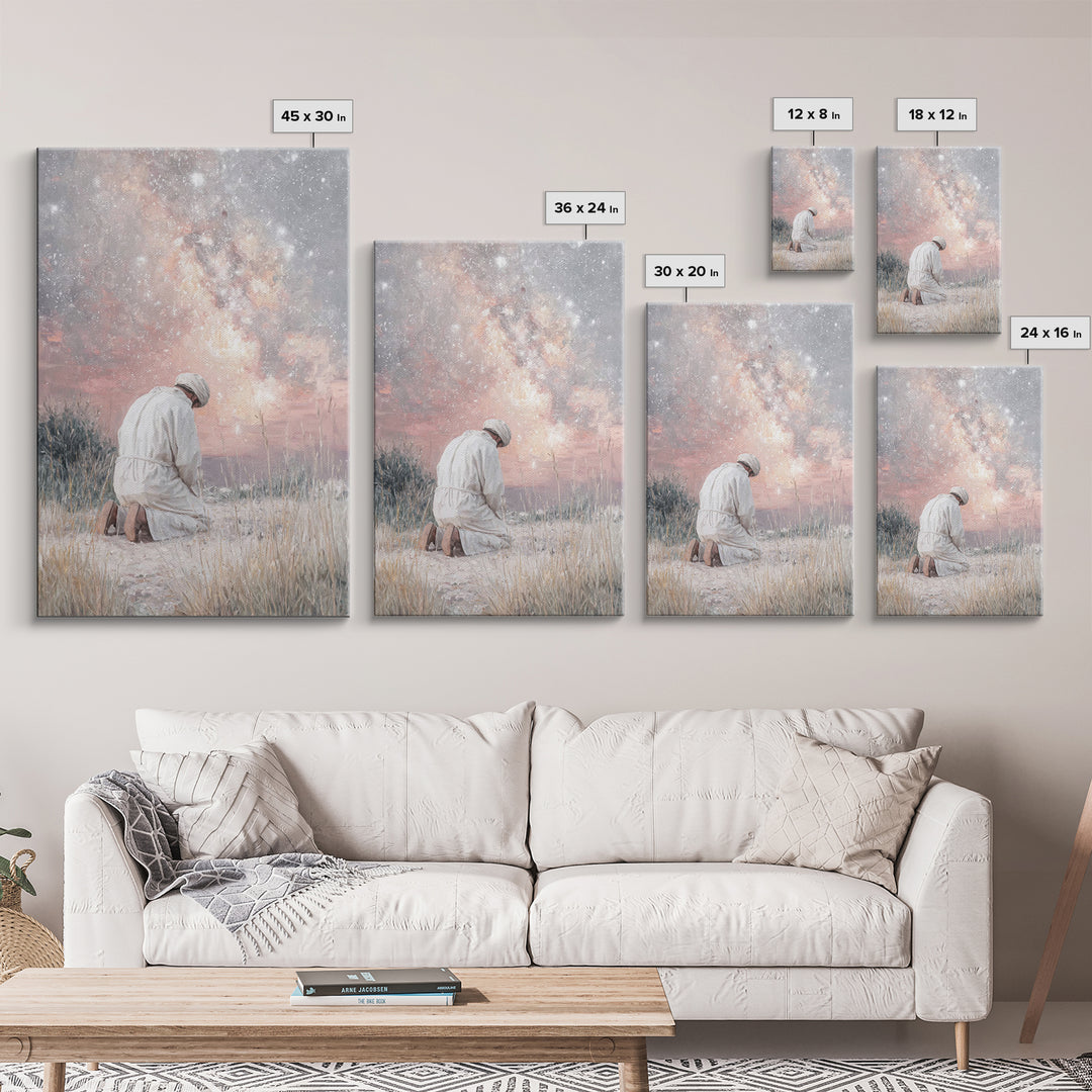 Pastures Of Grace – Framed Canvas Print – Christian Art Canvas – Vintage Christian Art – Christian Wall Art – Moody Christian Art – Christi