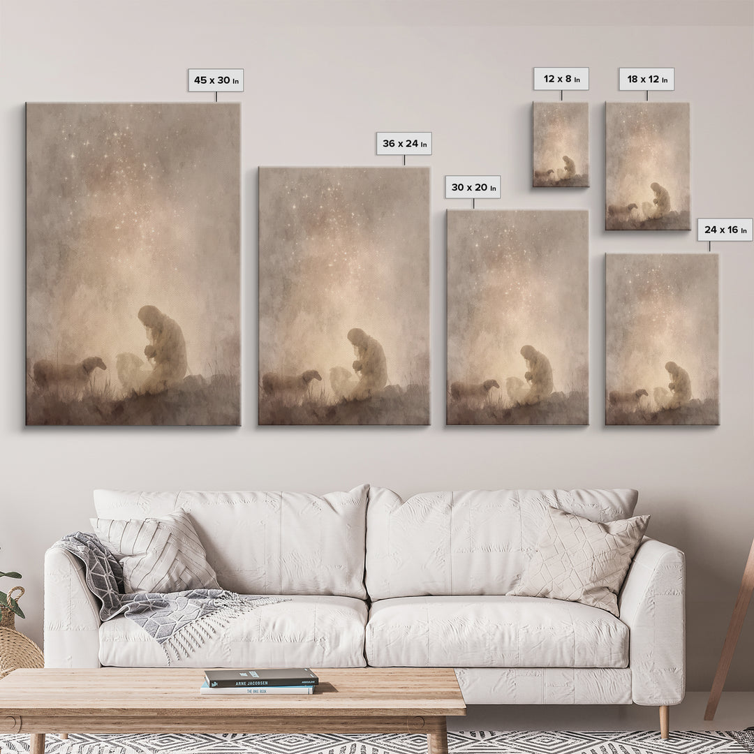 Night Of Prayer – Framed Canvas Print – Christian Wall Art – Christian Painting – Christian Art Canvas – Subtle Christian Art – Christian D