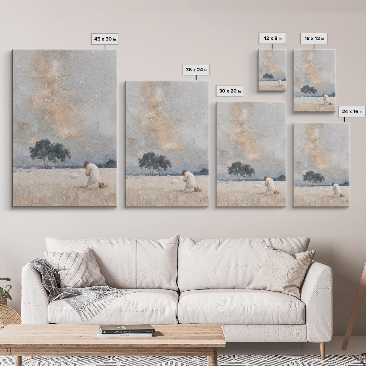 Fields Of Devotion – Framed Canvas Print – Christian Art Canvas – Christian Wall Art – Modern Christian Painting – Christmas Wall Art – Sub