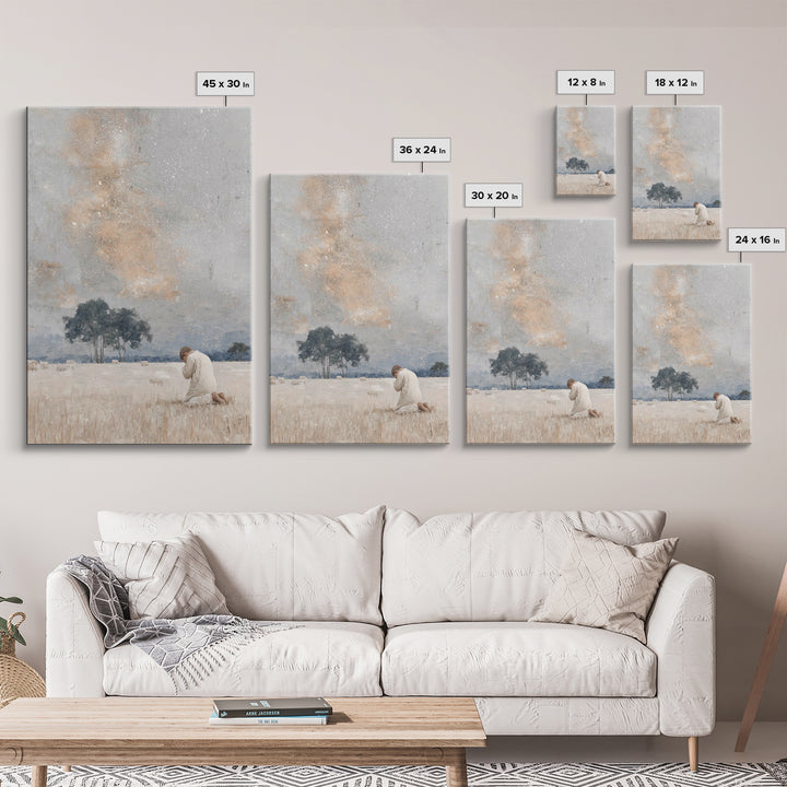 Fields Of Devotion – Framed Canvas Print – Christian Art Canvas – Christian Wall Art – Modern Christian Painting – Christmas Wall Art – Sub