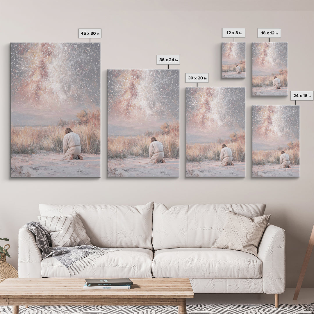 Grace In Stillness – Framed Canvas Print – Christian Christmas Art – Christian Wall Art – Christian Art Canvas – Minimalist Christian Art –
