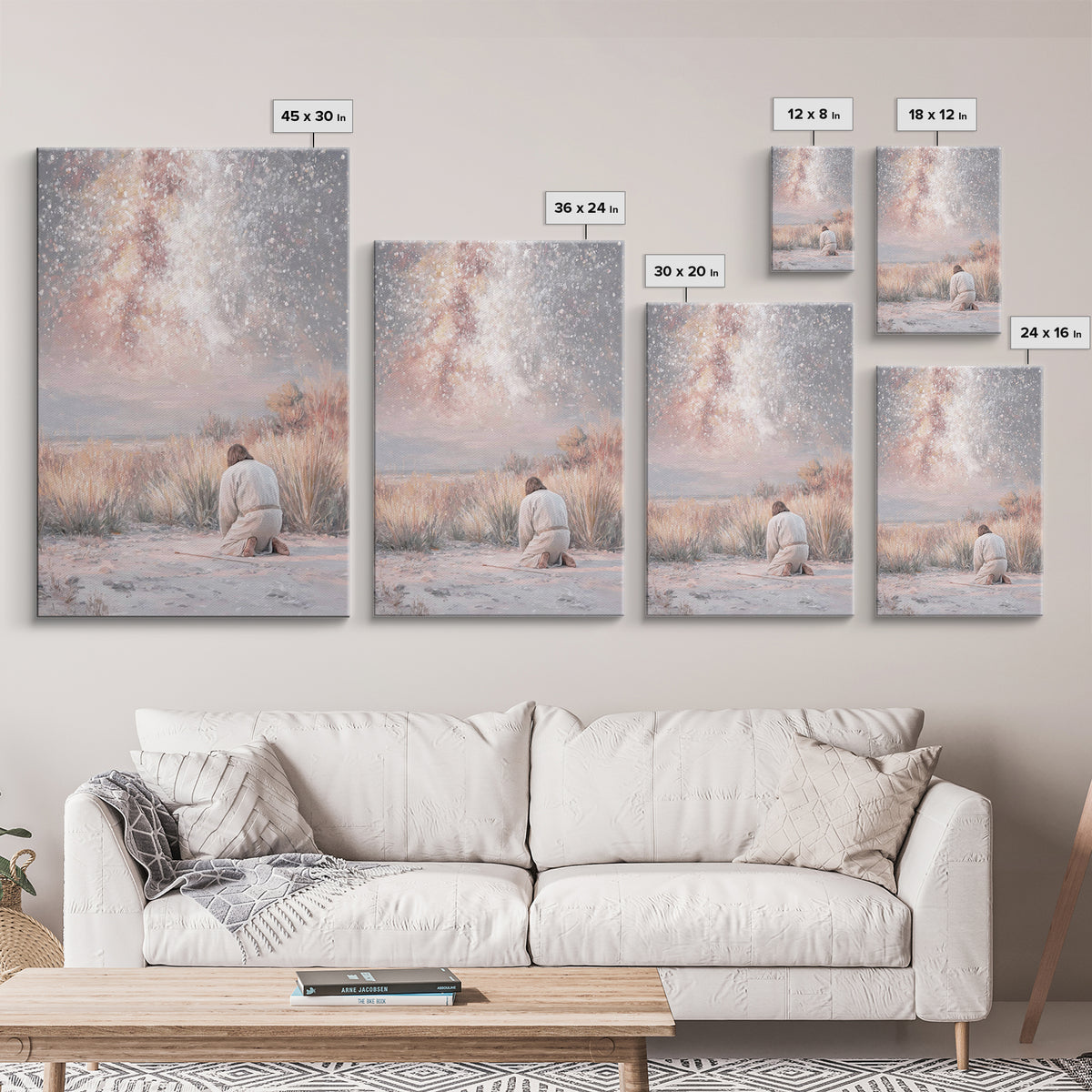 Grace In Stillness – Framed Canvas Print – Christian Christmas Art – Christian Wall Art – Christian Art Canvas – Minimalist Christian Art –