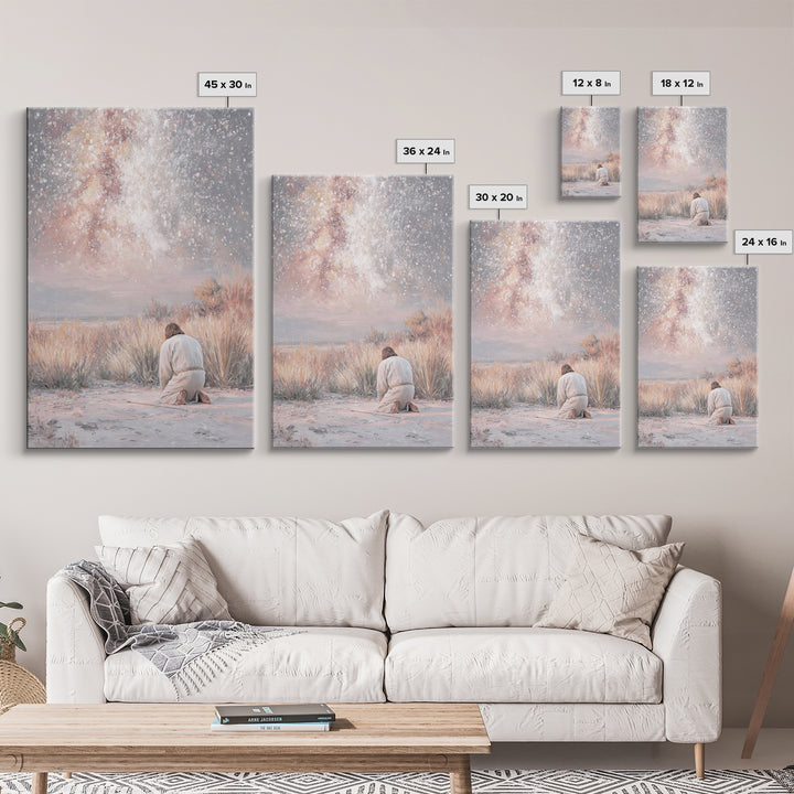 Grace In Stillness – Framed Canvas Print – Christian Christmas Art – Christian Wall Art – Christian Art Canvas – Minimalist Christian Art –