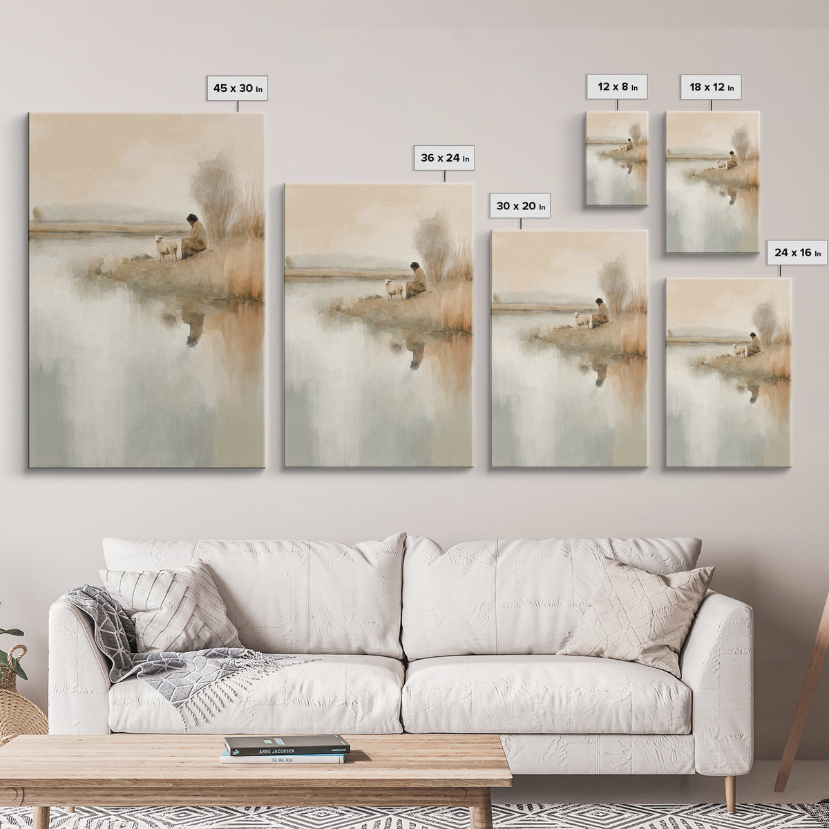 Kneeling Light – Framed Canvas Print – Christian Art – Subtle Christian Art – Christian Wall Art – Christian Art Canvas – Christmas Wall Ar