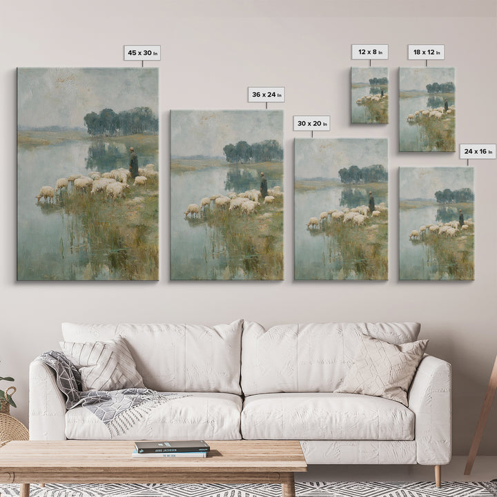 Pastoral Grace – Framed Canvas Print – Christian Wall Art – Christian Art Canvas – Jesus Painting – Christian Christmas Art – Christian Dec