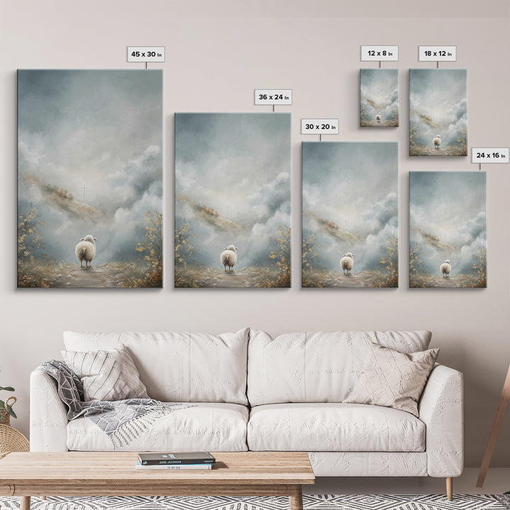 Heavenbound Lamb – Framed Canvas Print – Christian Christmas Art – Christian Wall Art – Christian Art Print – Modern Christian Art – Jesus