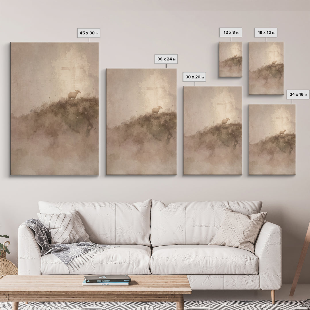 Silent Redeemer – Framed Canvas Print – Christian Wall Art – Christian Painting – Christmas Art Prints – Unique Christian Art – Christian A