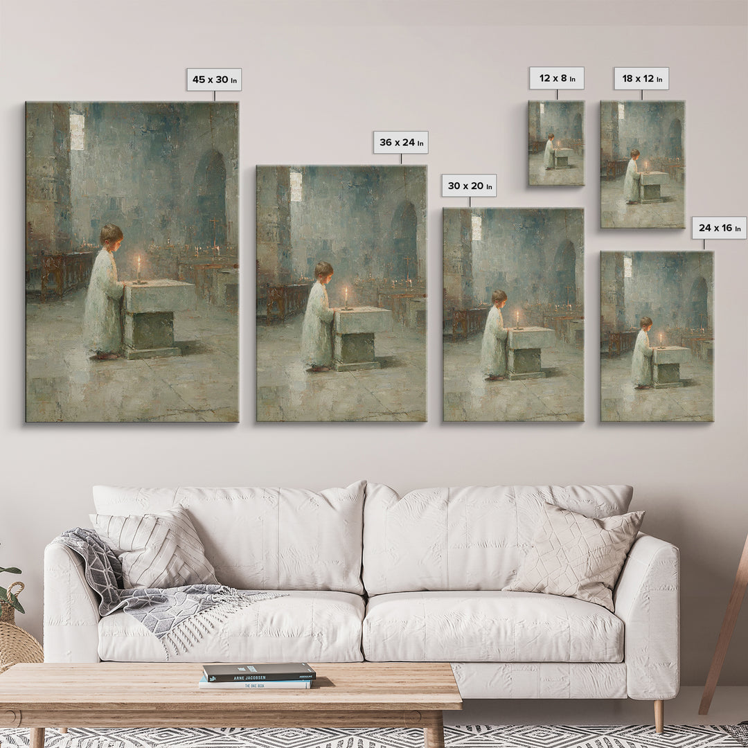 Sanctuary Light – Framed Canvas Print – Christian Art Canvas – Christian Wall Art – Moody Christian Art – Christian Paintings – Vintage Chr