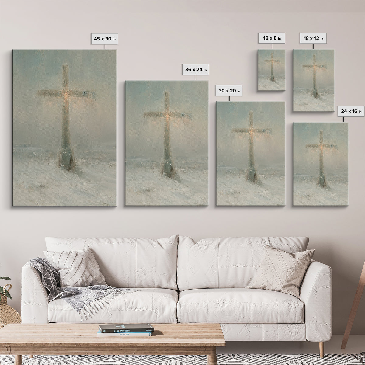 Snowfall Grace – Framed Canvas Print – Christian Christmas Art – Christian Wall Art – Christmas Art Prints – Christian Decor – Winter Chris