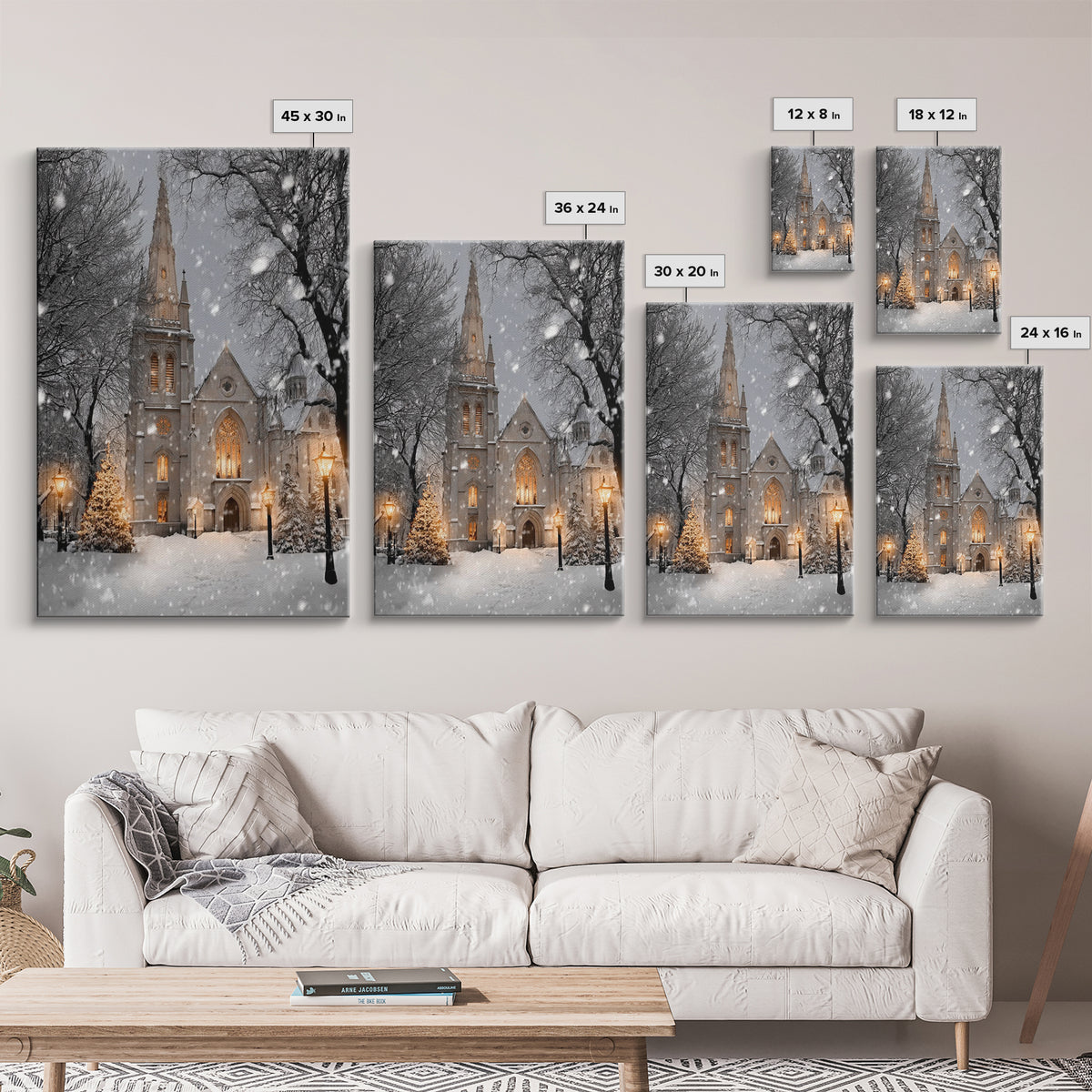 Cathedral Of Light – Framed Canvas Print – Christmas Wall Art – Christian Art Canvas – Christian Christmas Art – Christian Decor – Christma