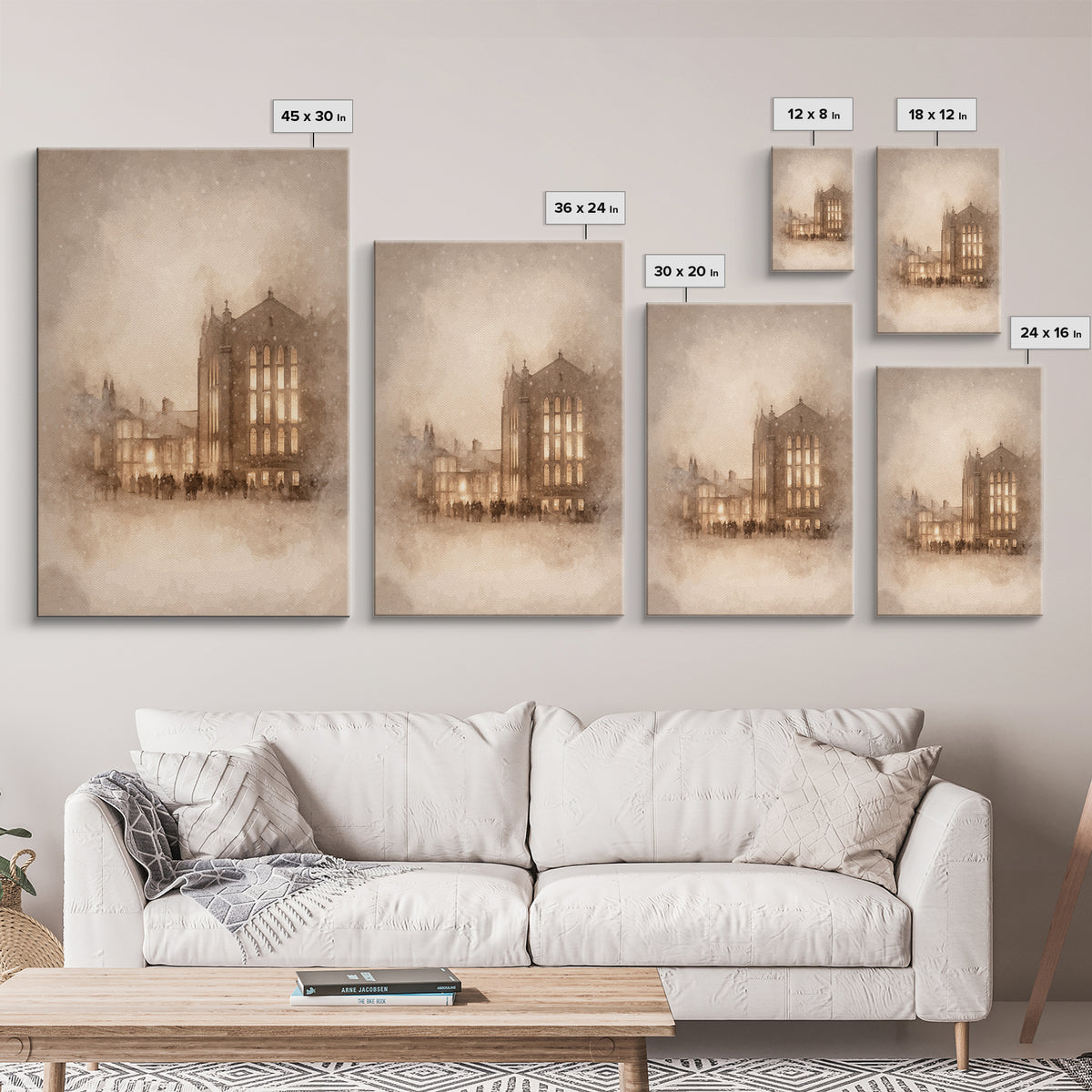 Evening Gathering – Framed Canvas Print – Christian Art – Christian Wall Art – Moody Christmas Art – Christian Art Canvas – Christian Gift