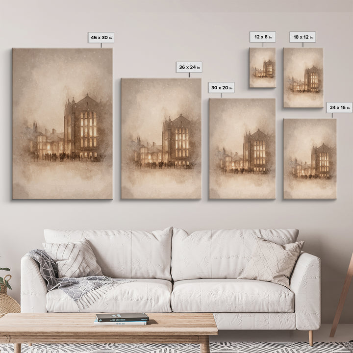 Evening Gathering – Framed Canvas Print – Christian Art – Christian Wall Art – Moody Christmas Art – Christian Art Canvas – Christian Gift