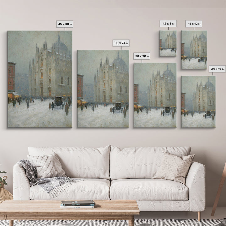 Snowfall Cathedral – Framed Canvas Print – Christian Art Canvas – Christian Wall Art – Christmas Art – Christian Christmas Art – Christian