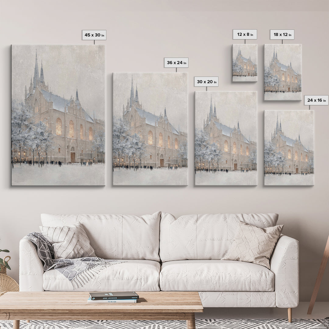 Frosted Spires – Framed Canvas Print – Christian Art Canvas – Christian Wall Art – Subtle Christian Art – Christian Decorations – Christmas