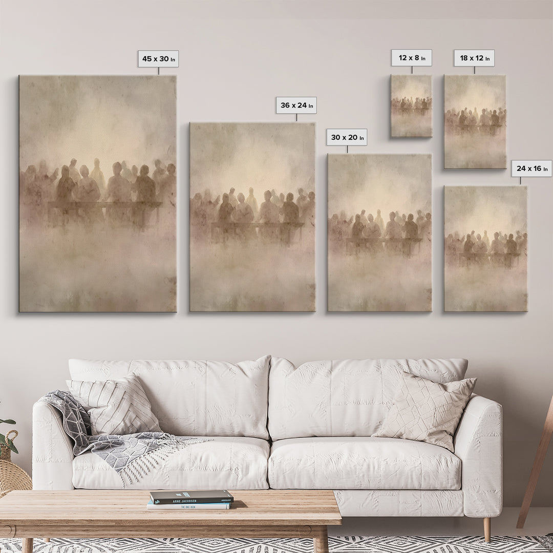 Communion Shadows – Framed Canvas Print – Moody Christian Art – Jesus Painting – Christian Wall Art – Abstract Christian Art – Christian Ar