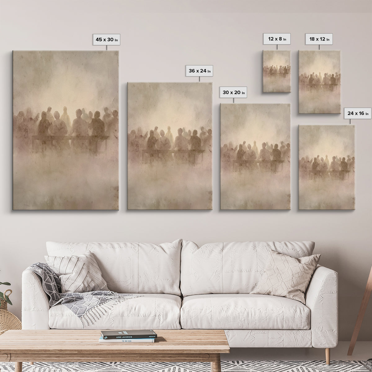 Communion Shadows – Framed Canvas Print – Moody Christian Art – Jesus Painting – Christian Wall Art – Abstract Christian Art – Christian Ar