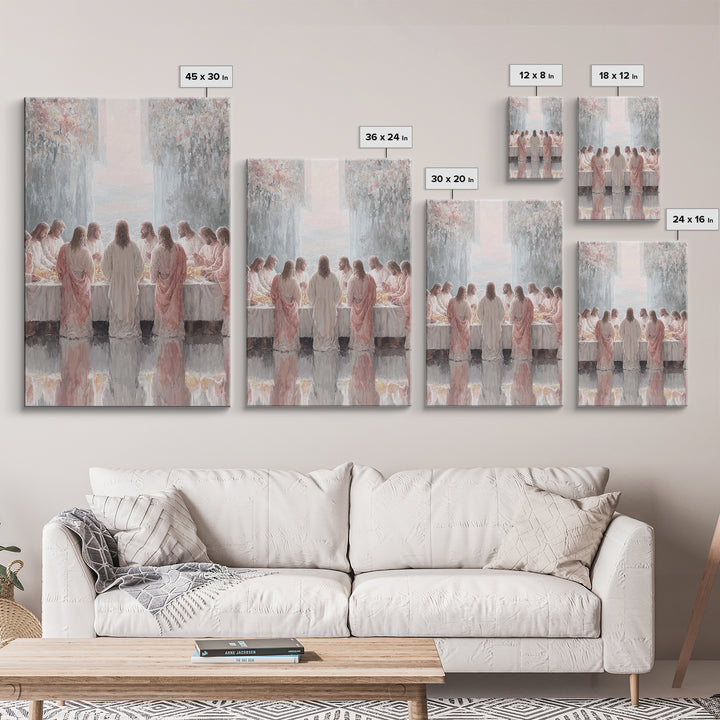 Heavenly Supper Light – Framed Canvas Print – Jesus Painting – Christian Wall Art – Christian Art Canvas – Modern Christian Art – Large Chr