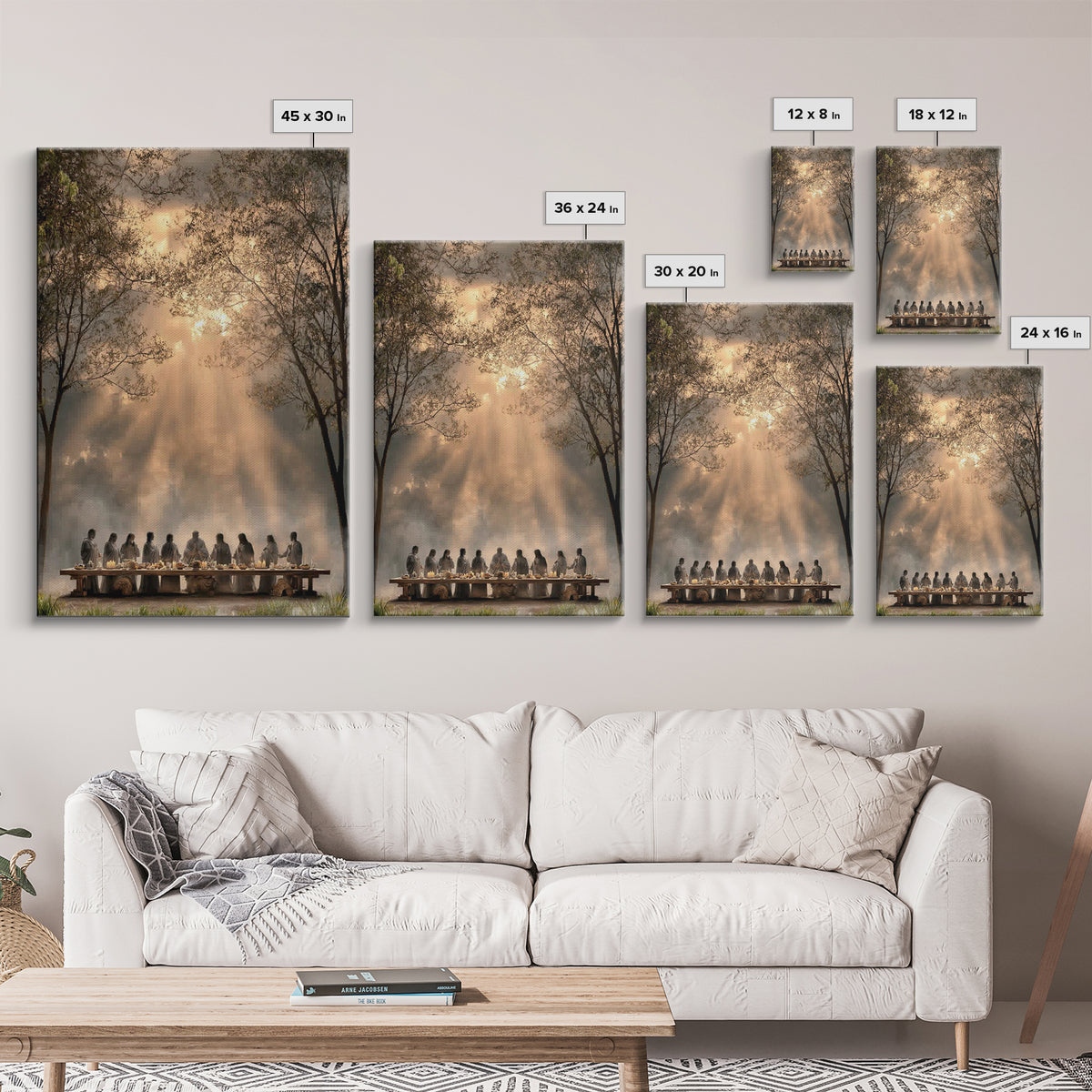 Supper Beneath Glory – Framed Canvas Print – Christian Art Canvas – Jesus Painting – Christian Wall Art – Modern Christian Painting – Chris