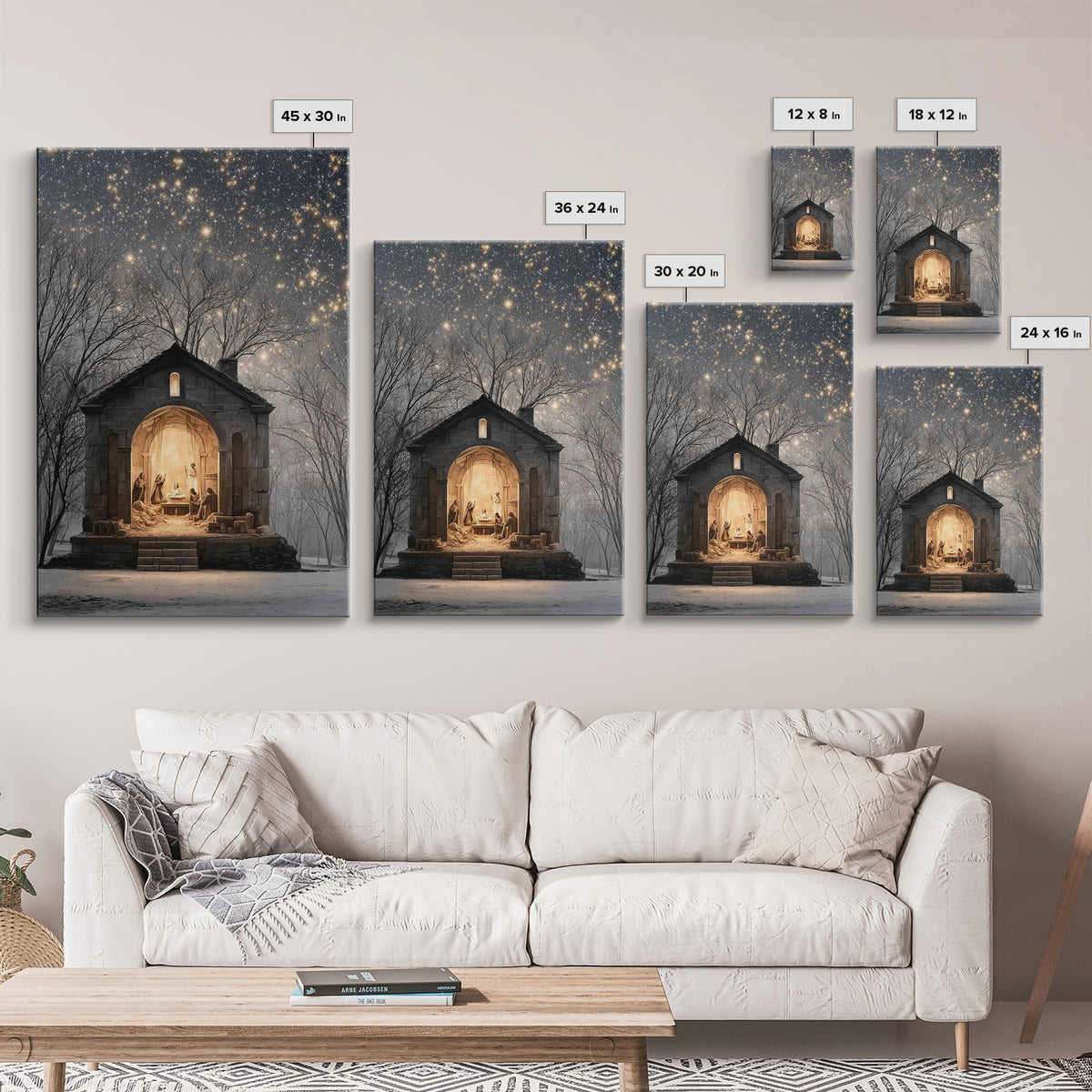 Starborn Nativity – Framed Canvas Print – Christian Christmas Art – Christmas Wall Art – Christmas Art Prints – Christian Art Canvas – Fram