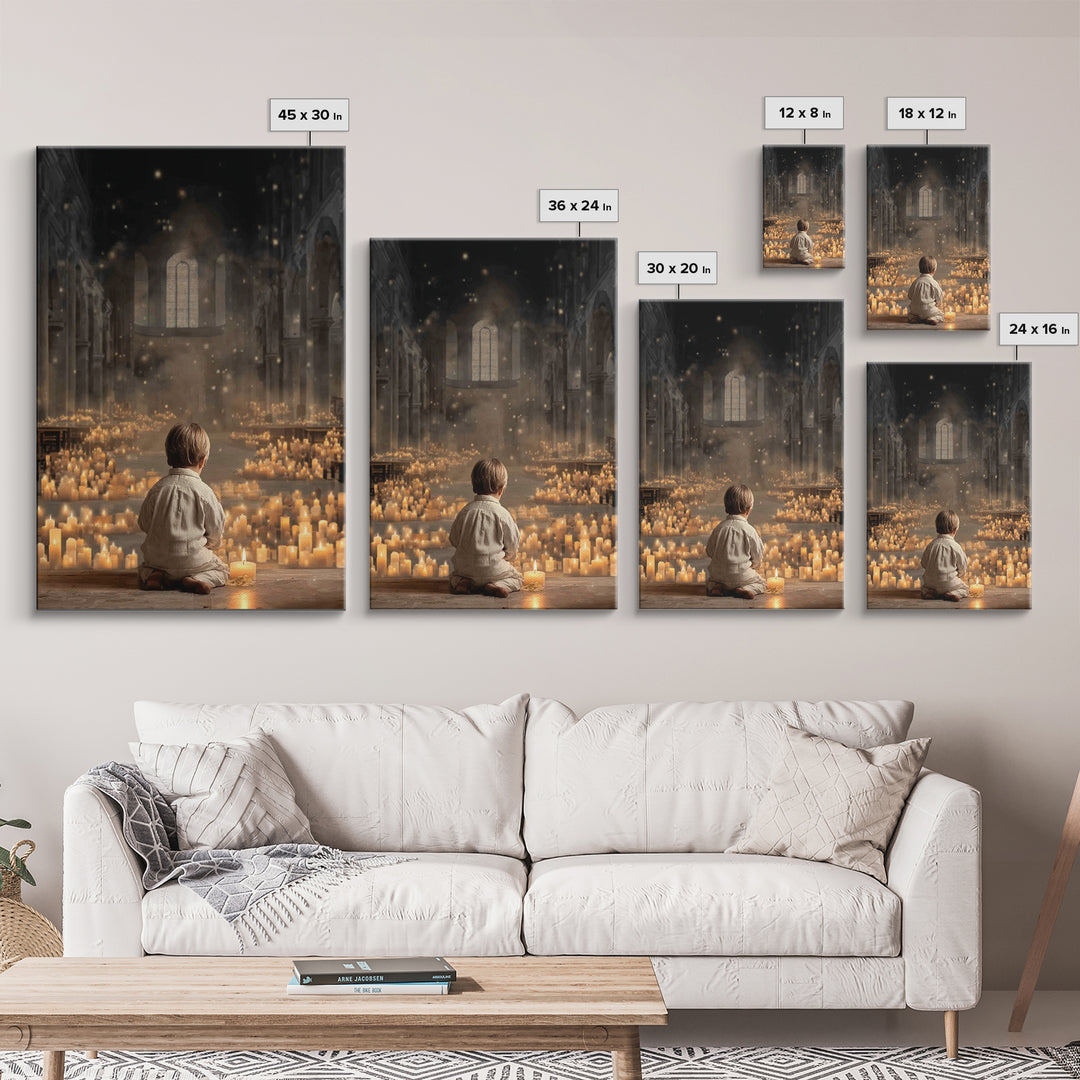 Sanctuary Glow – Framed Canvas Print – Christian Art Canvas – Christian Wall Art – Christmas Art – Christian Christmas Art – Vintage Christ