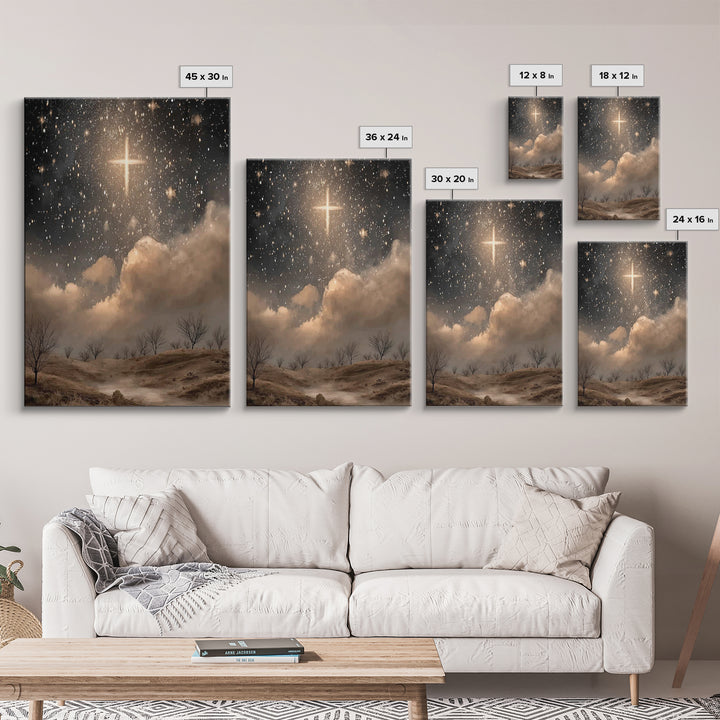 Star of Peace - Framed Canvas Print - Christian Art Canvas - Christian Wall Art - Christian Christmas Art - Christian Gift Ideas - Jesus Pa