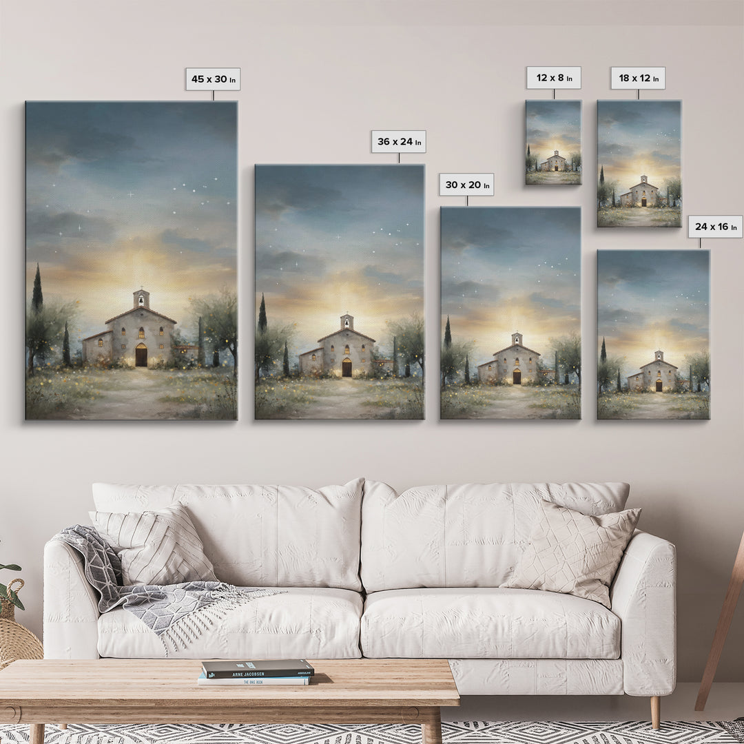 Church of Blessings - Framed Canvas Print - Christian Wall Art - Christian Art Painting - Christian Decor - Christian Art Canvas - Christma