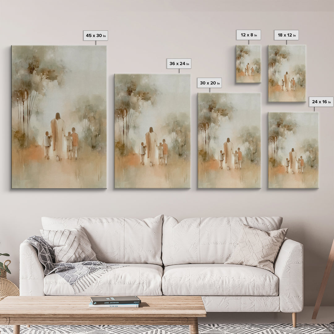 Soft Dawn Blessing | Framed Canvas Print | Christian Wall Art | Jesus Painting | Christian Art Print | Christian Decor | Christmas Art