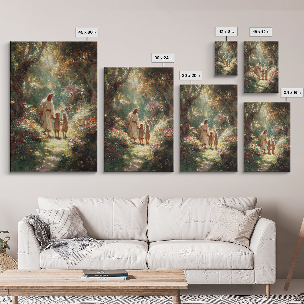 Eden Morning Peace – Framed Canvas Print – Christian Art Canvas – Jesus Painting – Christian Wall Art – Christian Gift – Christmas Art