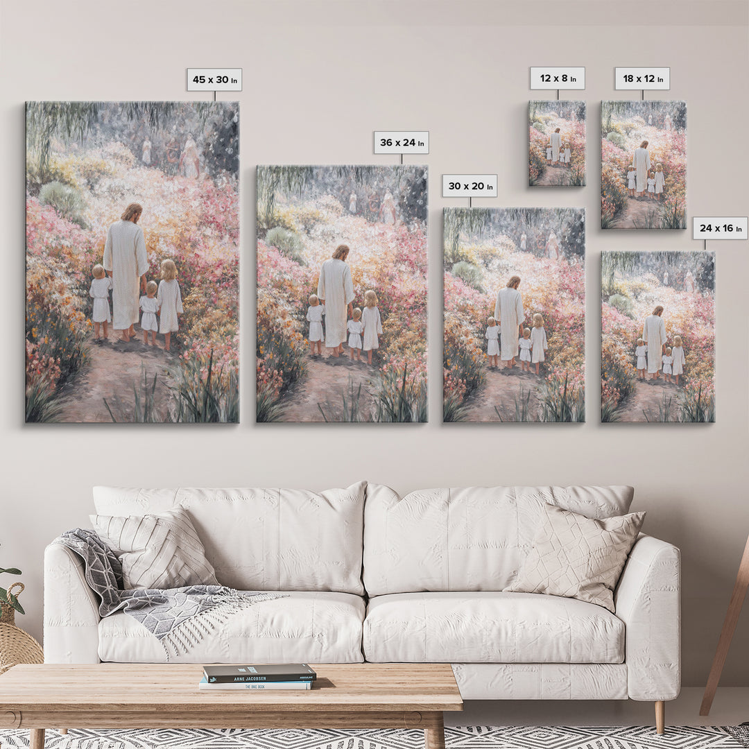 Garden of Stillness | Framed Canvas Print | Christian Art Canvas | Christian Wall Art | Jesus Painting | Christian Decor | Christmas Art