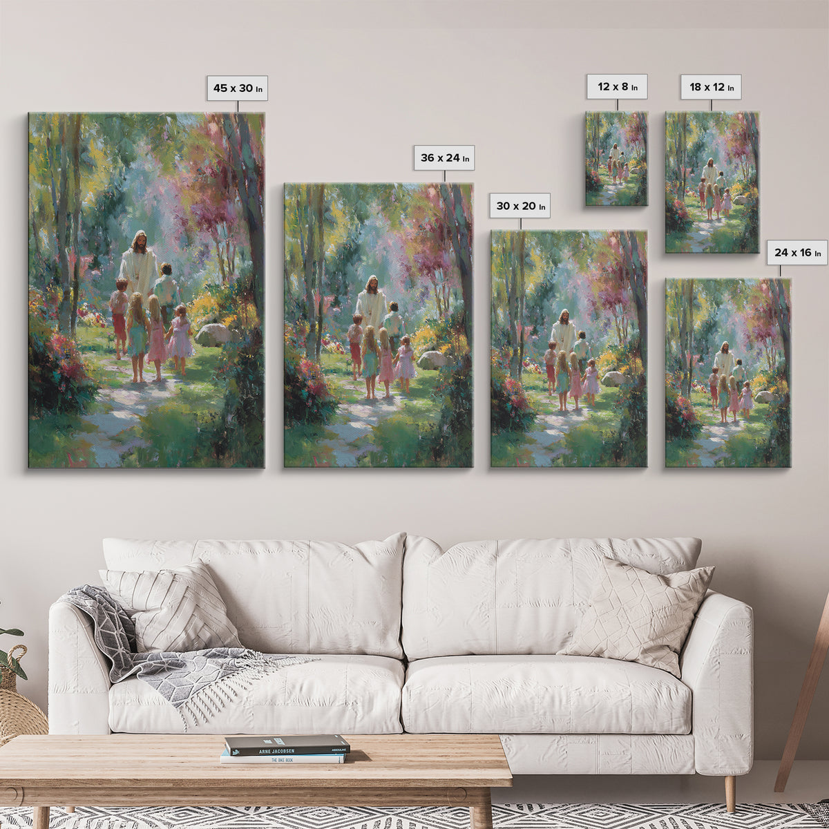 Sacred Path Light, Framed Canvas Print, Christian Wall Art, Christian Art Canvas, Jesus Painting, Christian Decor, Christmas Art