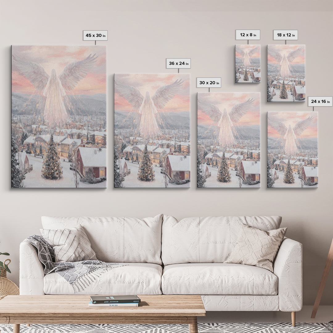 Guardian Over Bethlehem – Framed Canvas Print – Christmas Art – Christian Art Canvas – Christian Wall Art – Framed Christmas Art – Christia