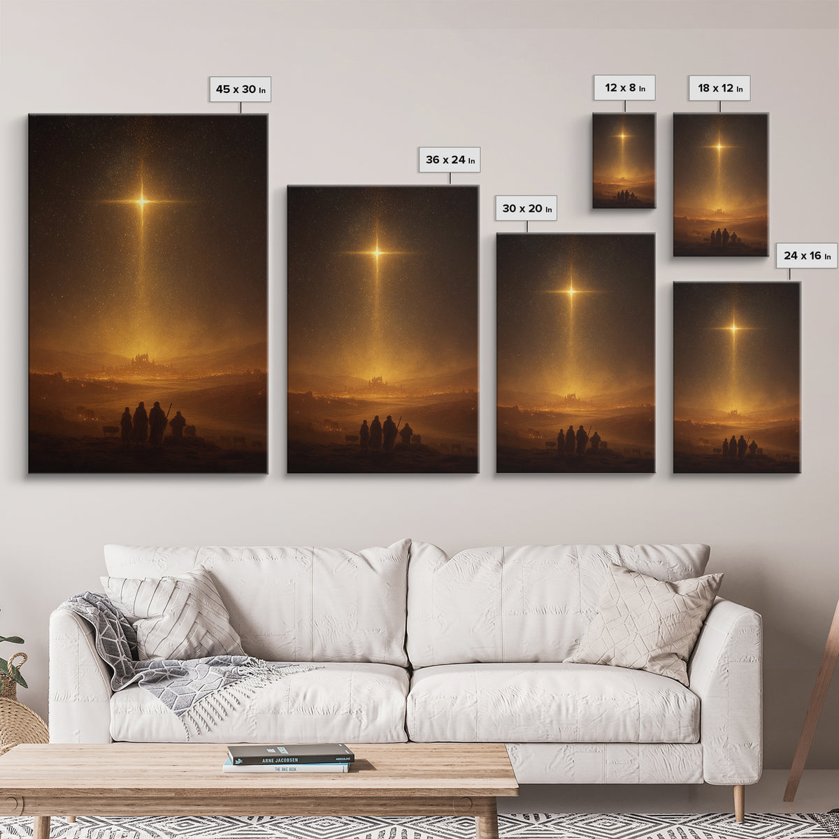 Star Of Bethlehem – Framed Canvas Print – Christmas Art – Christian Wall Art – Christian Art Canvas – Christian Christmas Art – Jesus Paint