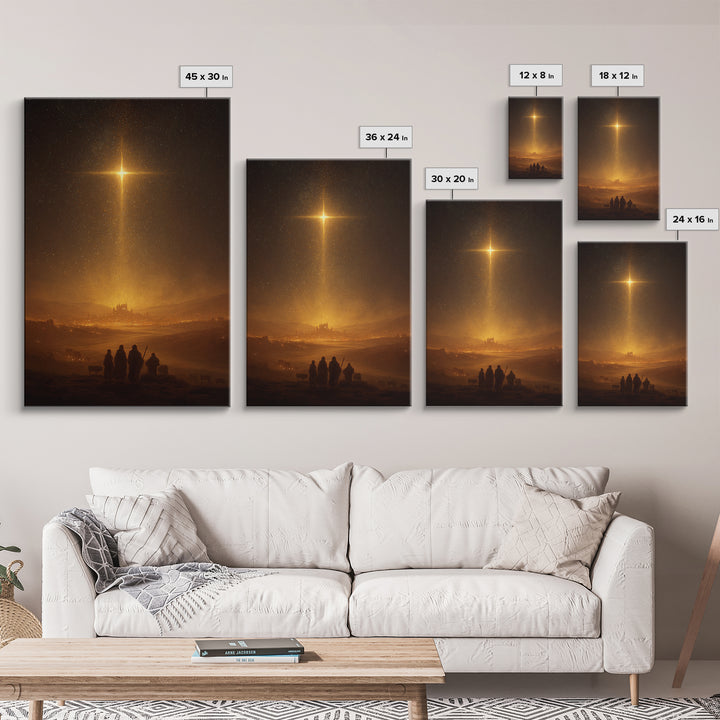 Star Of Bethlehem – Framed Canvas Print – Christmas Art – Christian Wall Art – Christian Art Canvas – Christian Christmas Art – Jesus Paint