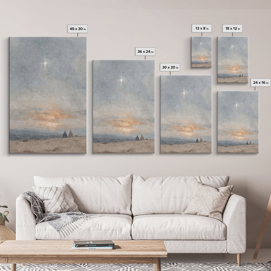 Dawn Star Promise – Framed Canvas Print – Christian Art Canvas – Christmas Art – Christian Wall Art – Christian Christmas Art – Jesus Paint