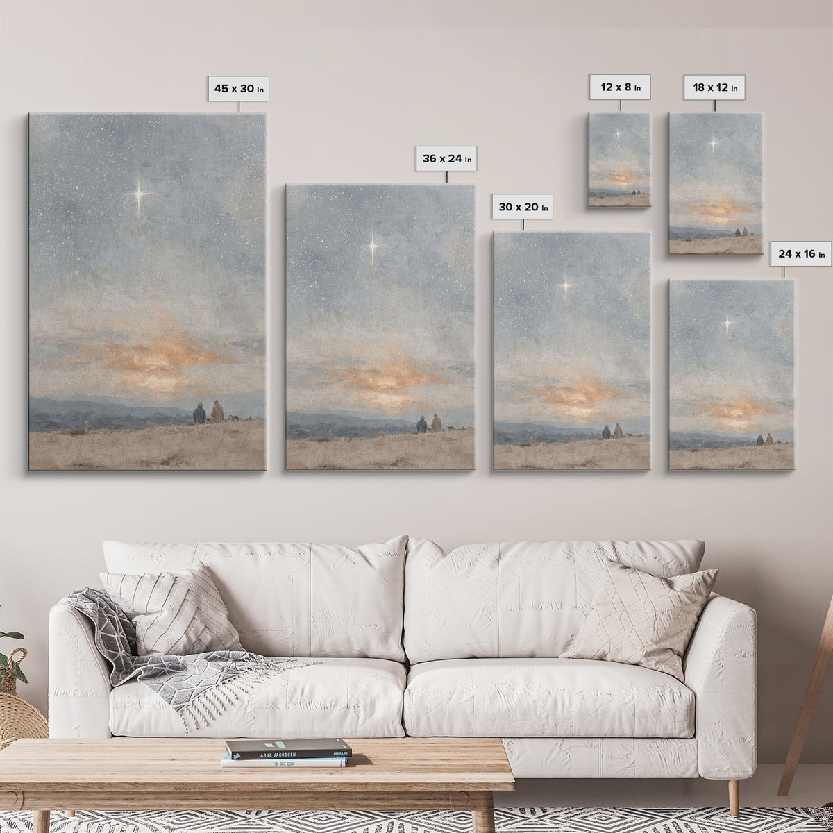 Dawn Star Promise – Framed Canvas Print – Christian Art Canvas – Christmas Art – Christian Wall Art – Christian Christmas Art – Jesus Paint