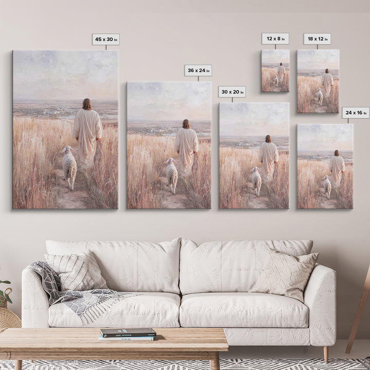 Hillside Of Mercy, Framed Canvas Print, Christian Art Canvas, Jesus Painting, Christian Wall Art, Christian Christmas Art, Modern Christian