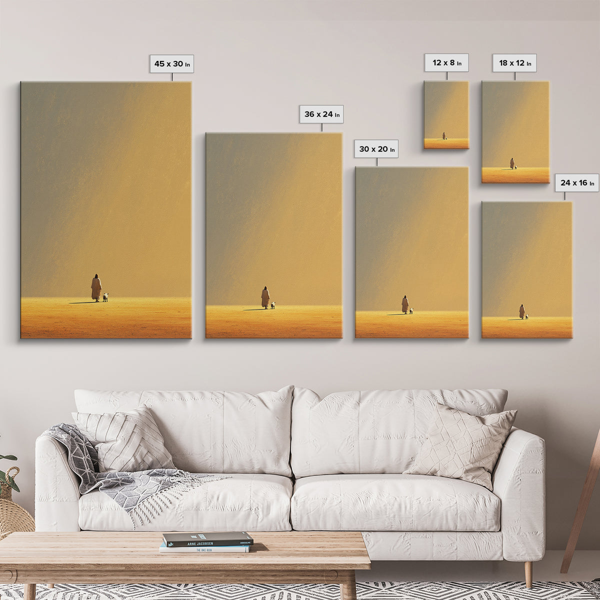 Guiding Dawn Steps | Framed Canvas Print | Christian Art Canvas | Christian Wall Art | Jesus Painting | Christian Christmas Art | Christian