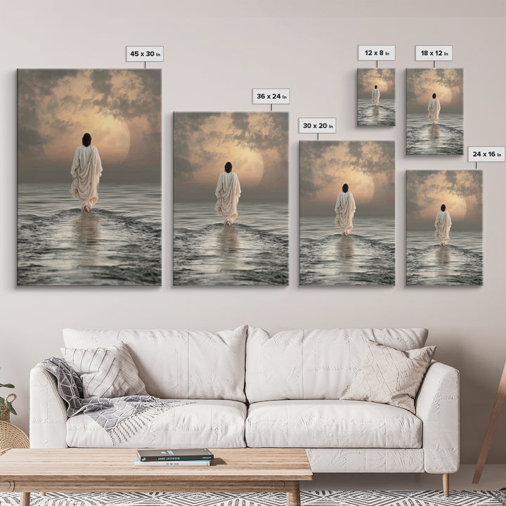 Waves Of Salvation – Framed Canvas Print – Christian Art Canvas – Jesus Painting – Christian Wall Art – Modern Christian Art – Christian Gi