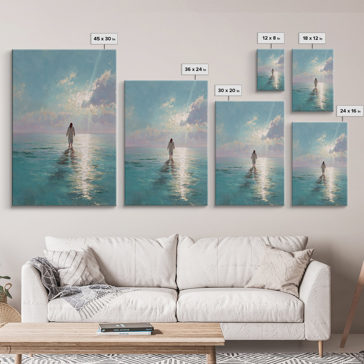 Fisherman’s Calm Grace – Framed Canvas Print – Christian Art Canvas – Christian Wall Art – Christian Christmas Art – Jesus Painting – Vinta