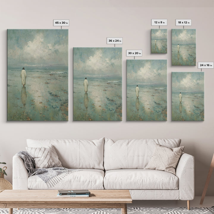 Sea Of Quiet Faith, Framed Canvas Print, Christian Wall Art, Christian Art Canvas, Jesus Painting, Modern Christian Art, Christian Decorati