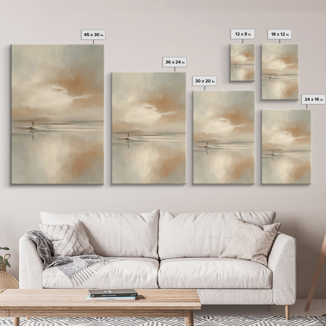 Arms Of Stillness | Framed Canvas Print | Christian Art Canvas | Christian Wall Art | Jesus Painting | Subtle Christian Art | Christian Gif
