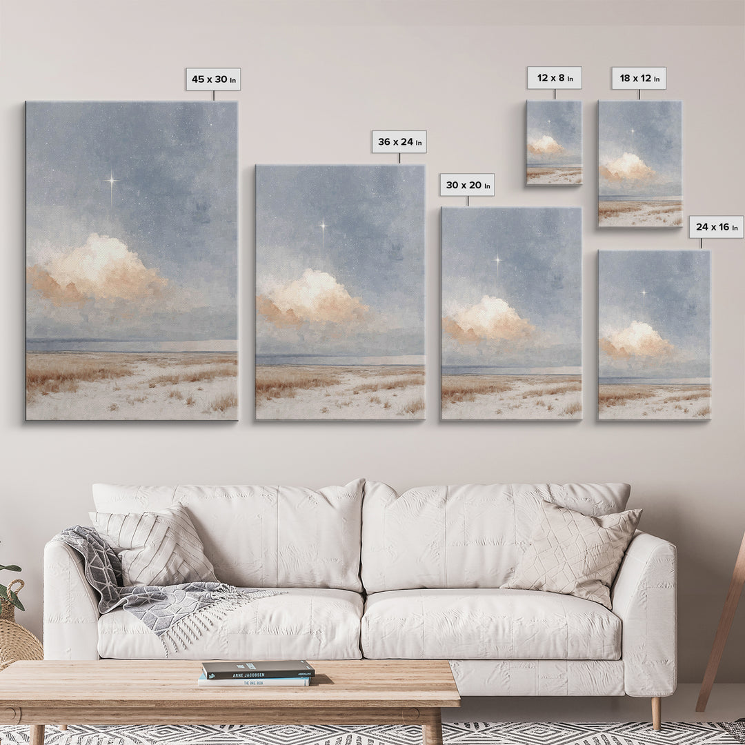 Guiding Star Fields – Framed Canvas Print – Christian Wall Art – Christmas Art Prints – Christian Art Canvas – Christian Christmas Art – Ch