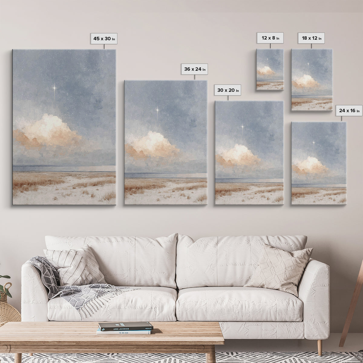 Guiding Star Fields – Framed Canvas Print – Christian Wall Art – Christmas Art Prints – Christian Art Canvas – Christian Christmas Art – Ch