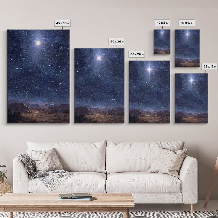 Star Of The Night | Framed Canvas Print | Christmas Wall Art | Christian Art Canvas | Christian Christmas Art | Moody Christmas Art | Chris