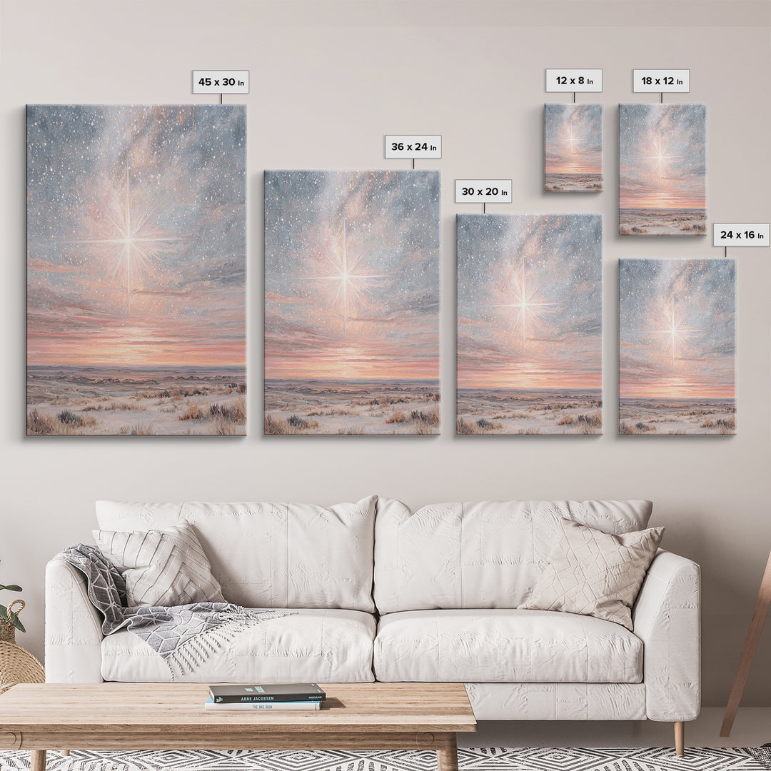 Dawn Star Promise – Framed Canvas Print – Christmas Art Prints – Christian Wall Art – Christian Christmas Art – Christian Art Canvas – Mode