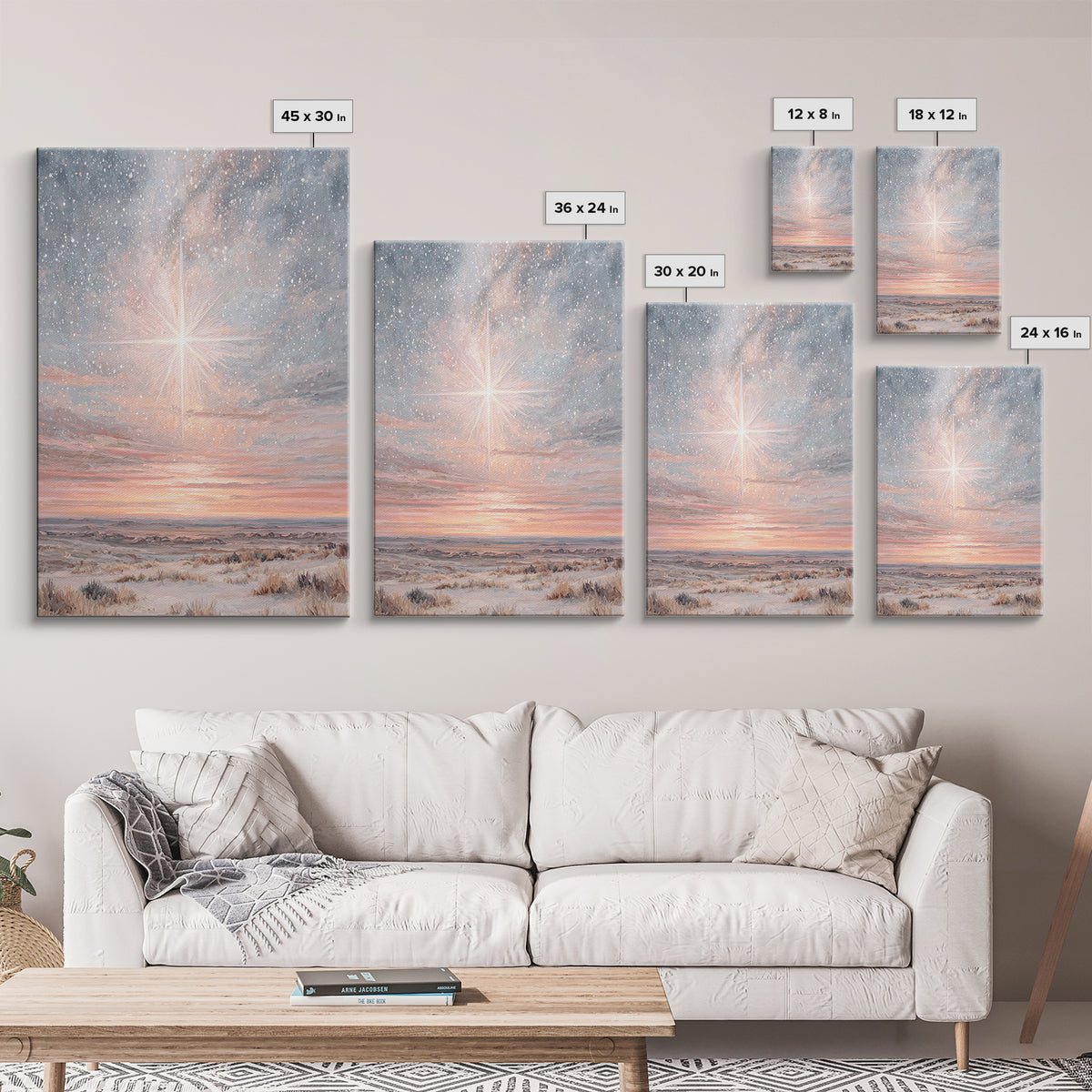 Dawn Star Promise – Framed Canvas Print – Christmas Art Prints – Christian Wall Art – Christian Christmas Art – Christian Art Canvas – Mode