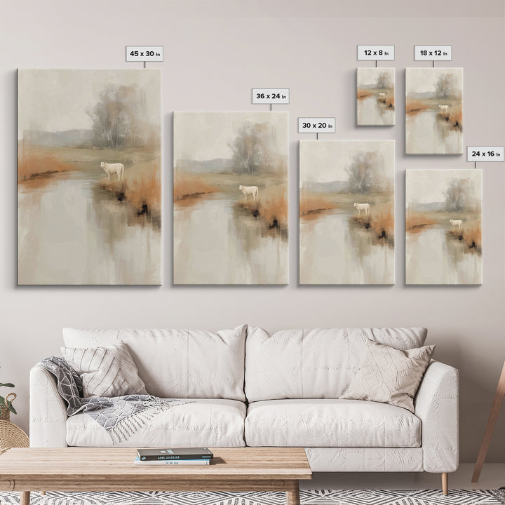 Gentle Pasture Light, Framed Canvas Print, Christian Art Canvas, Christian Wall Art, Christian Painting, Christmas Art, Christian Decor